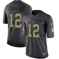 Nike Philadelphia Eagles #12 Randall Cunningham Black Youth Stitched NFL Limited 2016 Salute to Service Jersey