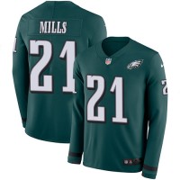 Nike Philadelphia Eagles #21 Jalen Mills Green Team Color Youth Stitched NFL Limited Therma Long Sleeve Jersey