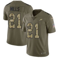 Nike Philadelphia Eagles #21 Jalen Mills Olive/Camo Youth Stitched NFL Limited 2017 Salute To Service Jersey