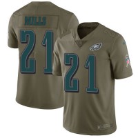 Nike Philadelphia Eagles #21 Jalen Mills Olive Youth Stitched NFL Limited 2017 Salute To Service Jersey