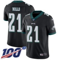 Nike Philadelphia Eagles #21 Jalen Mills Black Alternate Youth Stitched NFL 100th Season Vapor Untouchable Limited Jersey