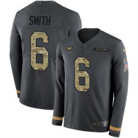 Nike Philadelphia Eagles #6 DeVonta Smith Anthracite Salute to Service Youth Stitched NFL Limited Therma Long Sleeve Jersey