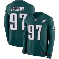 Nike Philadelphia Eagles #97 Malik Jackson Midnight Green Team Color Youth Stitched NFL Limited Therma Long Sleeve Jersey