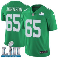 Nike Philadelphia Eagles #65 Lane Johnson Green Super Bowl LII Youth Stitched NFL Limited Rush Jersey
