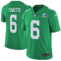 Nike Philadelphia Eagles #6 DeVonta Smith Green Super Bowl LVII Patch Youth Stitched NFL Limited Rush Jersey