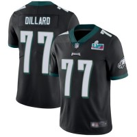 Nike Philadelphia Eagles #77 Andre Dillard Black Super Bowl LVII Patch Alternate Youth Stitched NFL Vapor Untouchable Limited Jersey