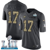 Nike Philadelphia Eagles #17 Alshon Jeffery Black Super Bowl LII Youth Stitched NFL Limited 2016 Salute to Service Jersey