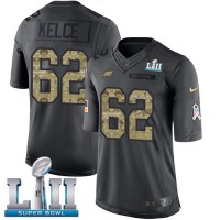 Nike Philadelphia Eagles #62 Jason Kelce Black Super Bowl LII Youth Stitched NFL Limited 2016 Salute to Service Jersey