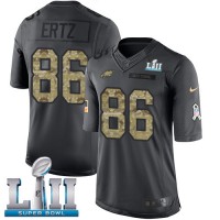 Nike Philadelphia Eagles #86 Zach Ertz Black Super Bowl LII Youth Stitched NFL Limited 2016 Salute to Service Jersey