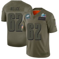 Nike Philadelphia Eagles #62 Jason Kelce Camo Super Bowl LVII Patch Youth Stitched NFL Limited 2019 Salute To Service Jersey