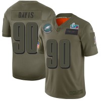 Nike Philadelphia Eagles #90 Jordan Davis Camo Super Bowl LVII Patch Youth Stitched NFL Limited 2019 Salute To Service Jersey
