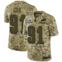 Nike Philadelphia Eagles #91 Fletcher Cox Camo Super Bowl LVII Patch Youth Stitched NFL Limited 2018 Salute To Service Jersey