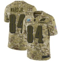Nike Philadelphia Eagles #84 Greg Ward Jr. Camo Super Bowl LVII Patch Youth Stitched NFL Limited 2018 Salute To Service Jersey