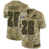 Nike Philadelphia Eagles #26 Miles Sanders Camo Super Bowl LVII Patch Youth Stitched NFL Limited 2018 Salute To Service Jersey