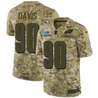 Nike Philadelphia Eagles #90 Jordan Davis Camo Super Bowl LVII Patch Youth Stitched NFL Limited 2018 Salute To Service Jersey