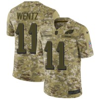 Nike Philadelphia Eagles #11 Carson Wentz Camo Youth Stitched NFL Limited 2018 Salute to Service Jersey