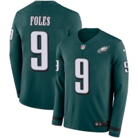 Nike Philadelphia Eagles #9 Nick Foles Midnight Green Team Color Youth Stitched NFL Limited Therma Long Sleeve Jersey