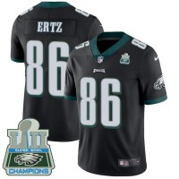 Nike Philadelphia Eagles #86 Zach Ertz Black Alternate Super Bowl LII Champions Youth Stitched NFL Vapor Untouchable Limited Jersey