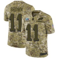 Nike Philadelphia Eagles #11 A.J. Brown Camo Super Bowl LVII Patch Youth Stitched NFL Limited 2018 Salute To Service Jersey