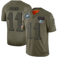 Nike Philadelphia Eagles #11 A.J. Brown Camo Super Bowl LVII Patch Youth Stitched NFL Limited 2019 Salute To Service Jersey