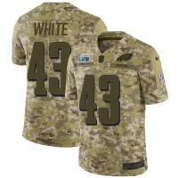 Nike Philadelphia Eagles #43 Kyzir White Camo Super Bowl LVII Patch Youth Stitched NFL Limited 2018 Salute To Service Jersey