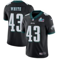 Nike Philadelphia Eagles #43 Kyzir White Black Alternate Super Bowl LVII Patch Youth Stitched NFL Vapor Untouchable Limited Jersey
