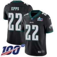 Nike Philadelphia Eagles #22 Marcus Epps Black Alternate Super Bowl LVII Patch Youth Stitched NFL 100th Season Vapor Untouchable Limited Jersey