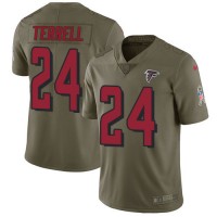Nike Atlanta Falcons #24 A.J. Terrell Olive Youth Stitched NFL Limited 2017 Salute To Service Jersey