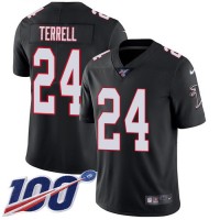 Nike Atlanta Falcons #24 A.J. Terrell Black Alternate Youth Stitched NFL 100th Season Vapor Untouchable Limited Jersey