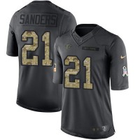 Nike Atlanta Falcons #21 Deion Sanders Black Youth Stitched NFL Limited 2016 Salute to Service Jersey