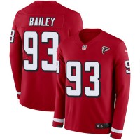 Nike Atlanta Falcons #93 Allen Bailey Red Team Color Youth Stitched NFL Limited Therma Long Sleeve Jersey