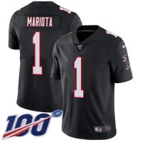 Nike Atlanta Falcons #1 Marcus Mariota Black Alternate Stitched Youth NFL 100th Season Vapor Untouchable Limited Jersey