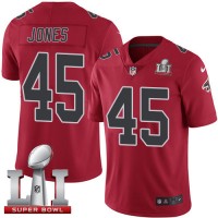 Nike Atlanta Falcons #45 Deion Jones Red Super Bowl LI 51 Youth Stitched NFL Limited Rush Jersey
