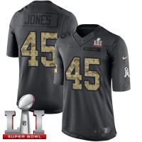 Nike Atlanta Falcons #45 Deion Jones Black Super Bowl LI 51 Youth Stitched NFL Limited 2016 Salute to Service Jersey