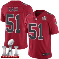 Nike Atlanta Falcons #51 Alex Mack Red Super Bowl LI 51 Youth Stitched NFL Limited Rush Jersey
