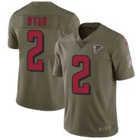Nike Atlanta Falcons #2 Matt Ryan Olive Youth Stitched NFL Limited 2017 Salute to Service Jersey