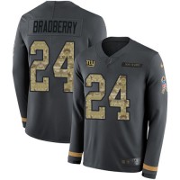 Nike New York Giants #24 James Bradberry Anthracite Salute to Service Youth Stitched NFL Limited Therma Long Sleeve Jersey