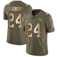 Nike New York Giants #24 James Bradberry Olive/Gold Youth Stitched NFL Limited 2017 Salute To Service Jersey