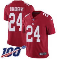 Nike New York Giants #24 James Bradberry Red Alternate Youth Stitched NFL 100th Season Vapor Untouchable Limited Jersey