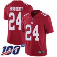 Nike New York Giants #24 James Bradberry Red Youth Stitched NFL Limited Inverted Legend 100th Season Jersey