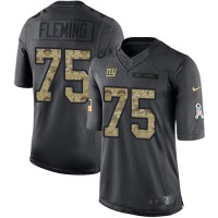 Nike New York Giants #75 Cameron Fleming Black Youth Stitched NFL Limited 2016 Salute to Service Jersey