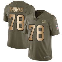 Nike New York Giants #78 Andrew Thomas Olive/Gold Youth Stitched NFL Limited 2017 Salute To Service Jersey