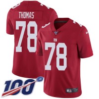 Nike New York Giants #78 Andrew Thomas Red Alternate Youth Stitched NFL 100th Season Vapor Untouchable Limited Jersey