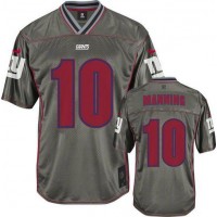 Nike New York Giants #10 Eli Manning Grey Youth Stitched NFL Elite Vapor Jersey