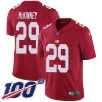 Nike New York Giants #29 Xavier McKinney Red Alternate Youth Stitched NFL 100th Season Vapor Untouchable Limited Jersey