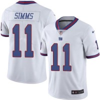 Nike New York Giants #11 Phil Simms White Youth Stitched NFL Limited Rush Jersey
