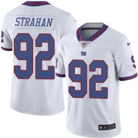 Nike New York Giants #92 Michael Strahan White Youth Stitched NFL Limited Rush Jersey