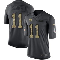 Nike New York Giants #11 Phil Simms Black Youth Stitched NFL Limited 2016 Salute to Service Jersey