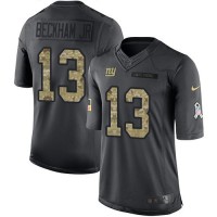 Nike New York Giants #13 Odell Beckham Jr Black Youth Stitched NFL Limited 2016 Salute to Service Jersey