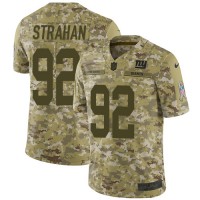 Nike New York Giants #92 Michael Strahan Camo Youth Stitched NFL Limited 2018 Salute to Service Jersey